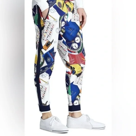 Polo Ralph Lauren Oceans Challenge 12m‎ Yacht Nautical Collage Pants Jogger M